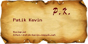 Patik Kevin névjegykártya