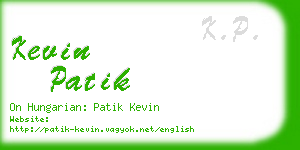 kevin patik business card